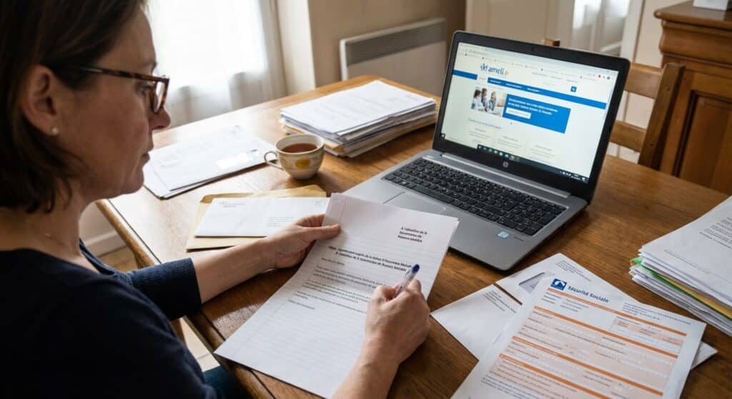 Rédaction d'un courrier officiel de signalement auprès de la caisse d'assurance maladie