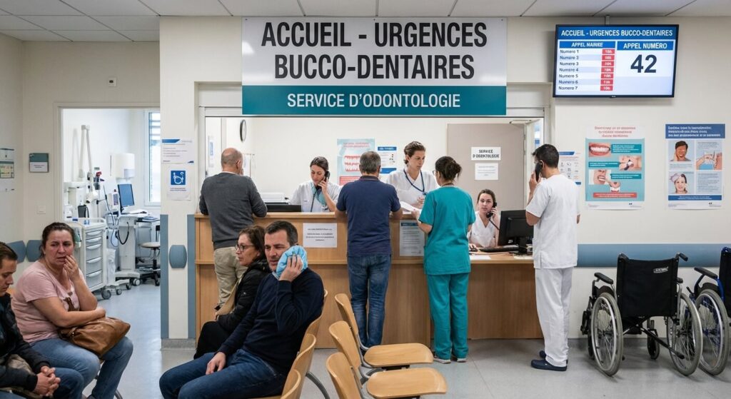 Accueil d'un service d'odontologie hospitalière pour les urgences bucco-dentaires