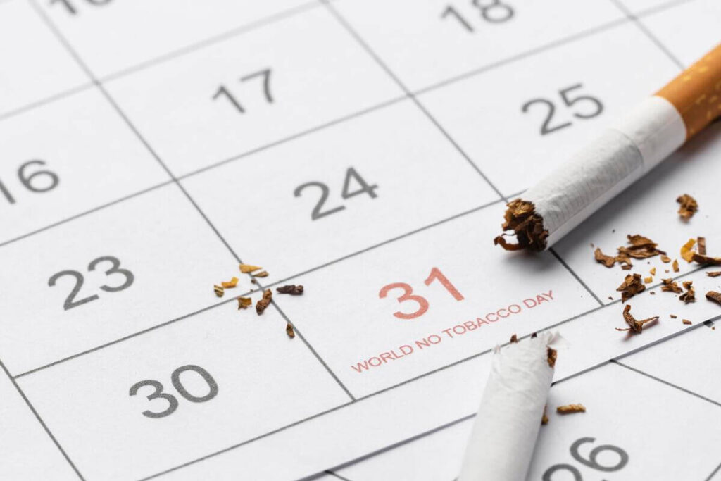 Calendrier coché jour après jour pour suivre son plan d'action du Mois sans tabac.