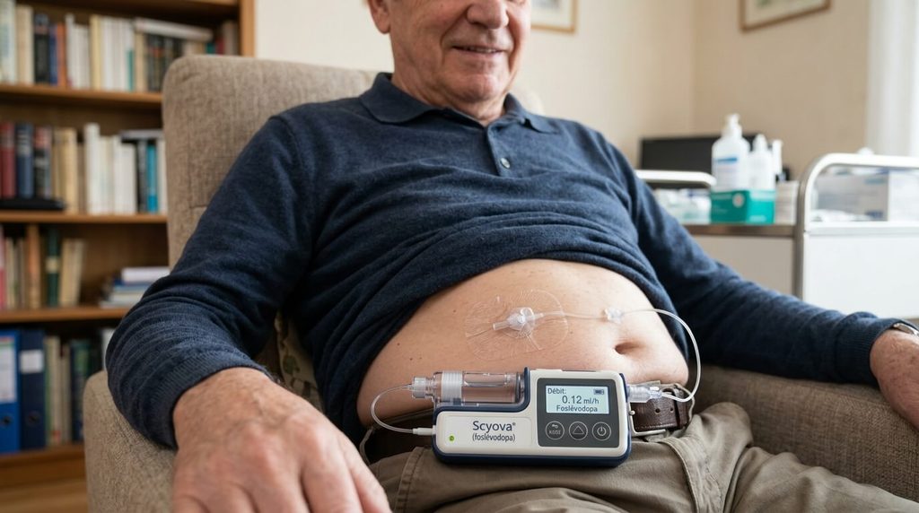 Pompe Scyova (foslévodopa) : avis, efficacité dans Parkinson et utilisation 3