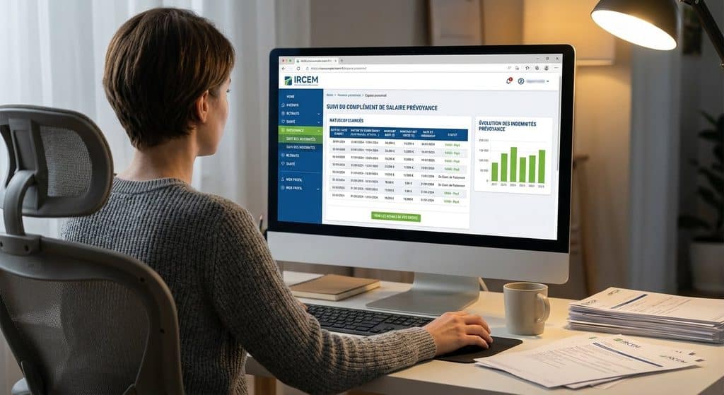 Consultation du compte en ligne IRCEM pour le suivi du complément de salaire prévoyance.